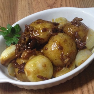 新じゃがのマヨカレー風味そぼろ♪